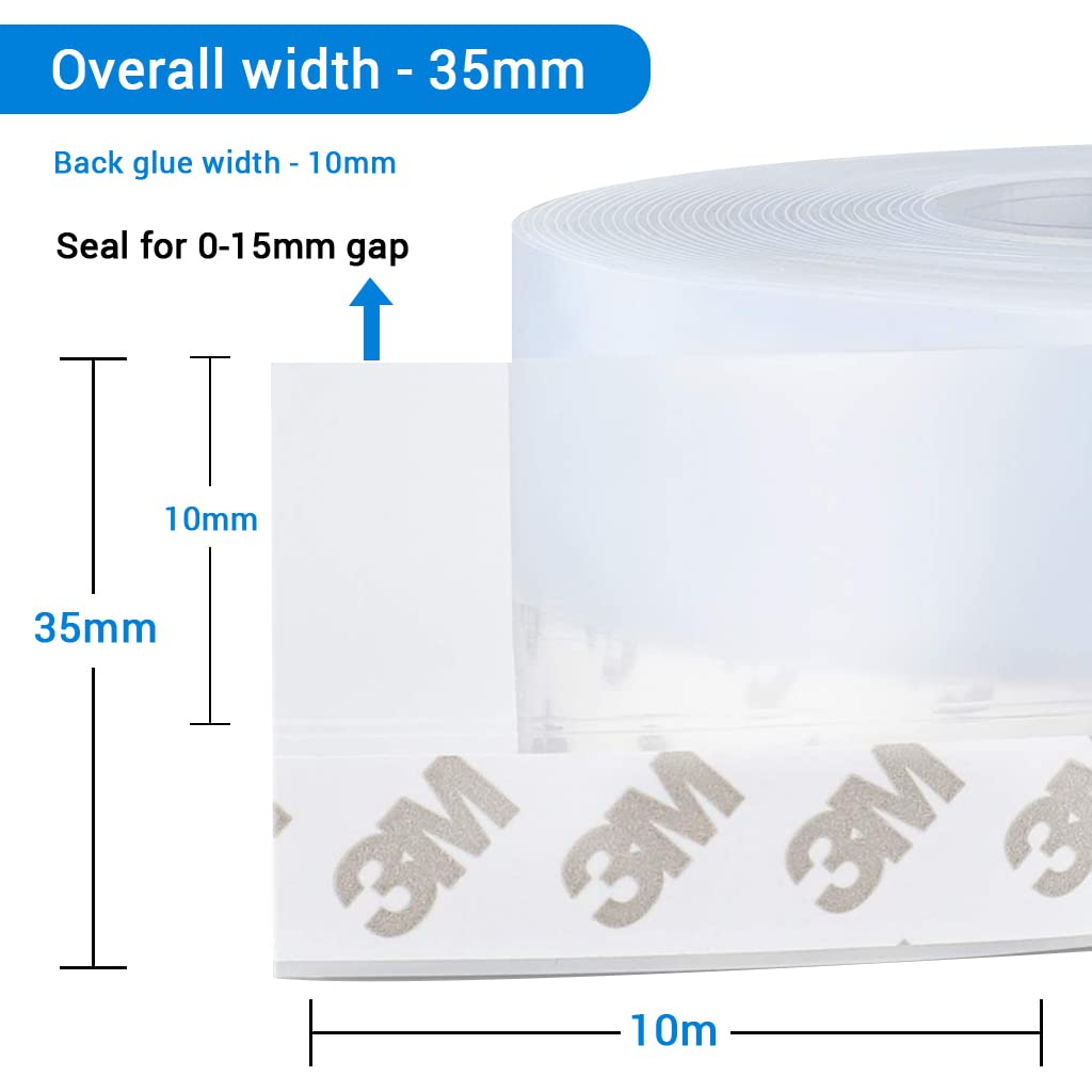 HASTHIP 1 Roll 10M Window Seal Strip, Window Weather Stripping, 35MM Door Weatherstrip, Door Seal Strips, Weather Stripping for Doors and Windows (Transparent) HASTHIP 1 Roll 10M Window Seal Strip, Window Weather Stripping, 35MM Door Weatherstrip, Door Seal Strips, Weather Stripping for Doors and Windows (Transparent)
